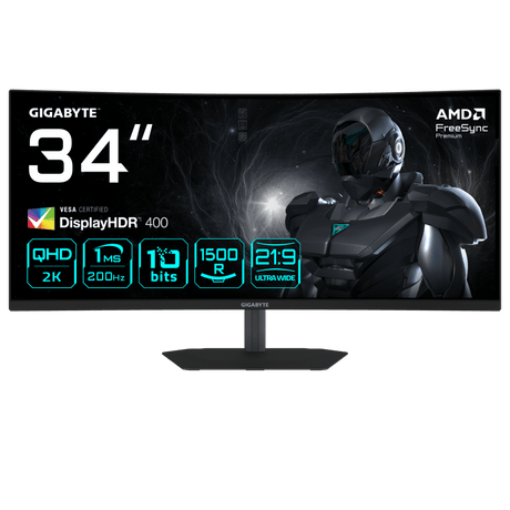 Gigabyte Monitor PC Monitor Gigabyte G34WQC2 EK | 34", UWQHD, 200Hz, Negru