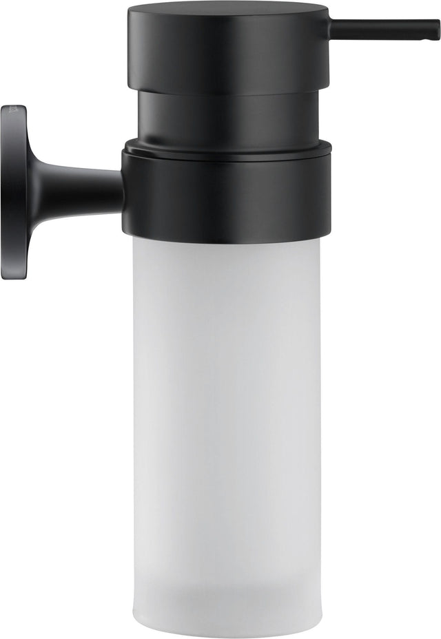 Duravit Suport cu pahar Duravit, Soap dispenser Starck T, black matt incl. white frosted glass, montare pe perete, fixare ascunsa, metal/sticla, negru mat