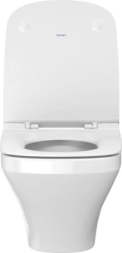 Duravit Vas wc + capac Duravit, WWC-Set DuraStyle 480 mm TS, Weiß riml.,inkl.WC-Sitz m.Absenkautom., suspendat, evacuare orizontala, cu capac (0063790000), soft close, alb