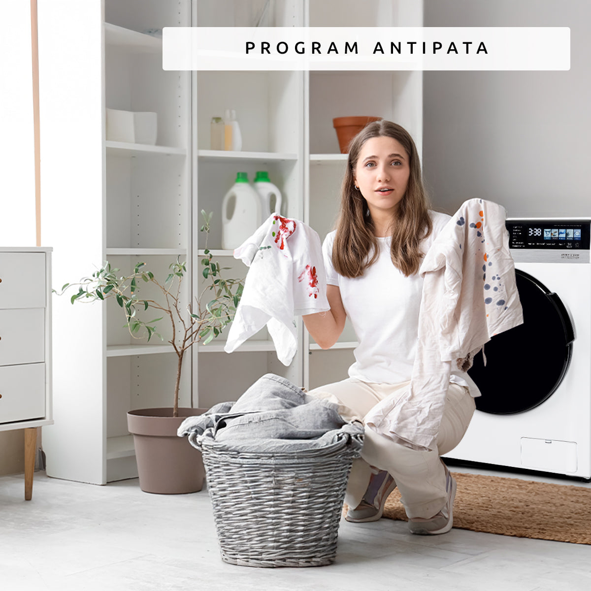 Mașină de Spălat Rufe Inverter Samus | 8kg, 1400 RPM, Clasa A, 14 programe, 59.5x54x85cm, 59.5x48x85cm