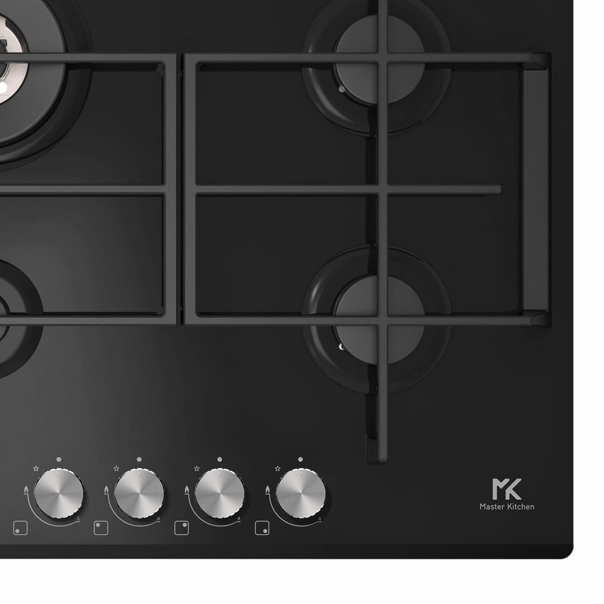 Master Kitchen Plita incorporabila Plita incorporabila Master Kitchen MKHG 6031ED-TCBK | 60 cm, 4 arzatoare, gratare fonta, sticla neagra