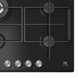 Master Kitchen Plita incorporabila Plita incorporabila Master Kitchen MKHG 6031ED-TCBK | 60 cm, 4 arzatoare, gratare fonta, sticla neagra