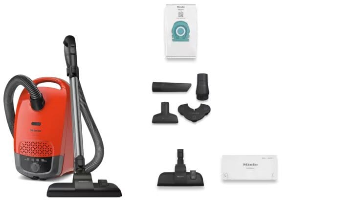 Miele VC Aspirator Miele cu sac, Guard S1 Junior Roșu teluric, buton rotativ cu 4 trepte, tub de aspirare EasyLock, sac 3.5l, cablu 7.5 m [12558560]