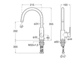 Roca Accesoriu bucatarie Baterie Bucatarie Roca Ona A5A841FSM0 | Monocomanda, Pipa Inalta, Pivotanta, Crom Mat