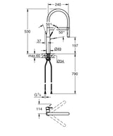 Grohe Baterie chiuveta Baterie Bucatarie Grohe 30294DA0 | Monocomanda, Dus Extractabil, Pipa Inalta, Warm Sunset