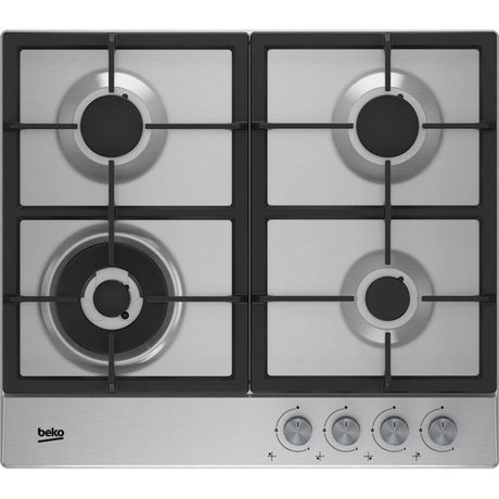 PC-Doc.ro Plita pe gaz Plita pe gaz Beko HIAW 64225 SX | 60cm, 4 arzatoare, Wok, Inox