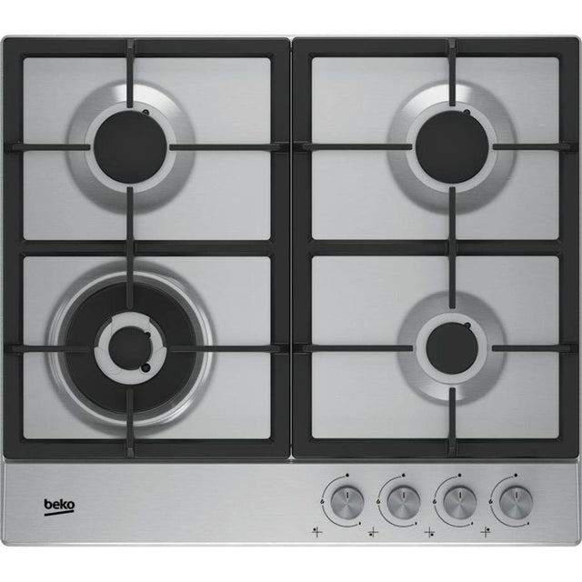 PC-Doc.ro Plita pe gaz Plita pe gaz Beko HIAW 64225 SX | 60cm, 4 arzatoare, Wok, Inox