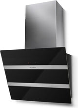 Faber B Hota tangetiala, Faber, STEELMAX EV8 LED BK/X A55, 730 m3h, 71 dB, 55 cm, LED, touch, negru-inox, B