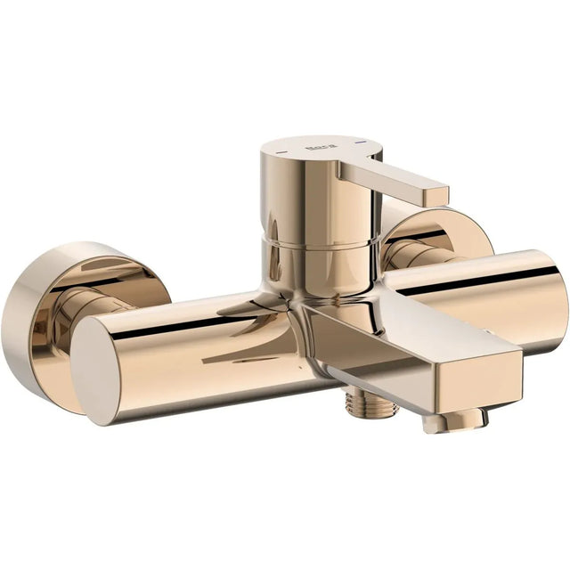 Roca Baterie cada Roca, Gama Naia, cartus ceramic, levier metalic, diverter, monocomanda, rose gold, auriu rose