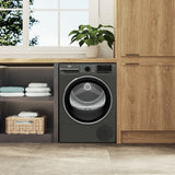 Beko Uscator de rufe Uscator de rufe Beko B3T49233MEU | 9kg, Pompa de caldura, Clasa D, 15 programe, Manhattan Grey