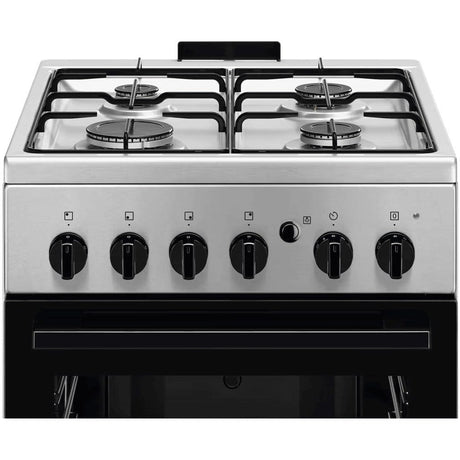 Electrolux Aragaz Electrolux, Gaz, 4 arzatoare, Aprindere integrata plita si cuptor, Siguranta plita si cuptor, Autocuratare catalitica, Grill electric, Rotisor, 50 cm, Inox