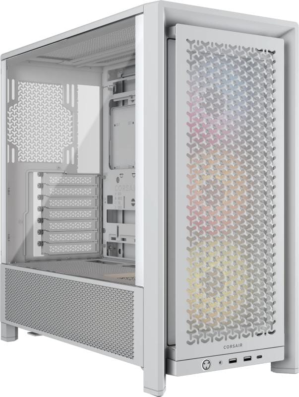 Corsair Carcasa PC Carcasa CORSAIR 4000D RS CC-9011297-WW | Mid Tower, ARGB, Tempered Glass, Alb