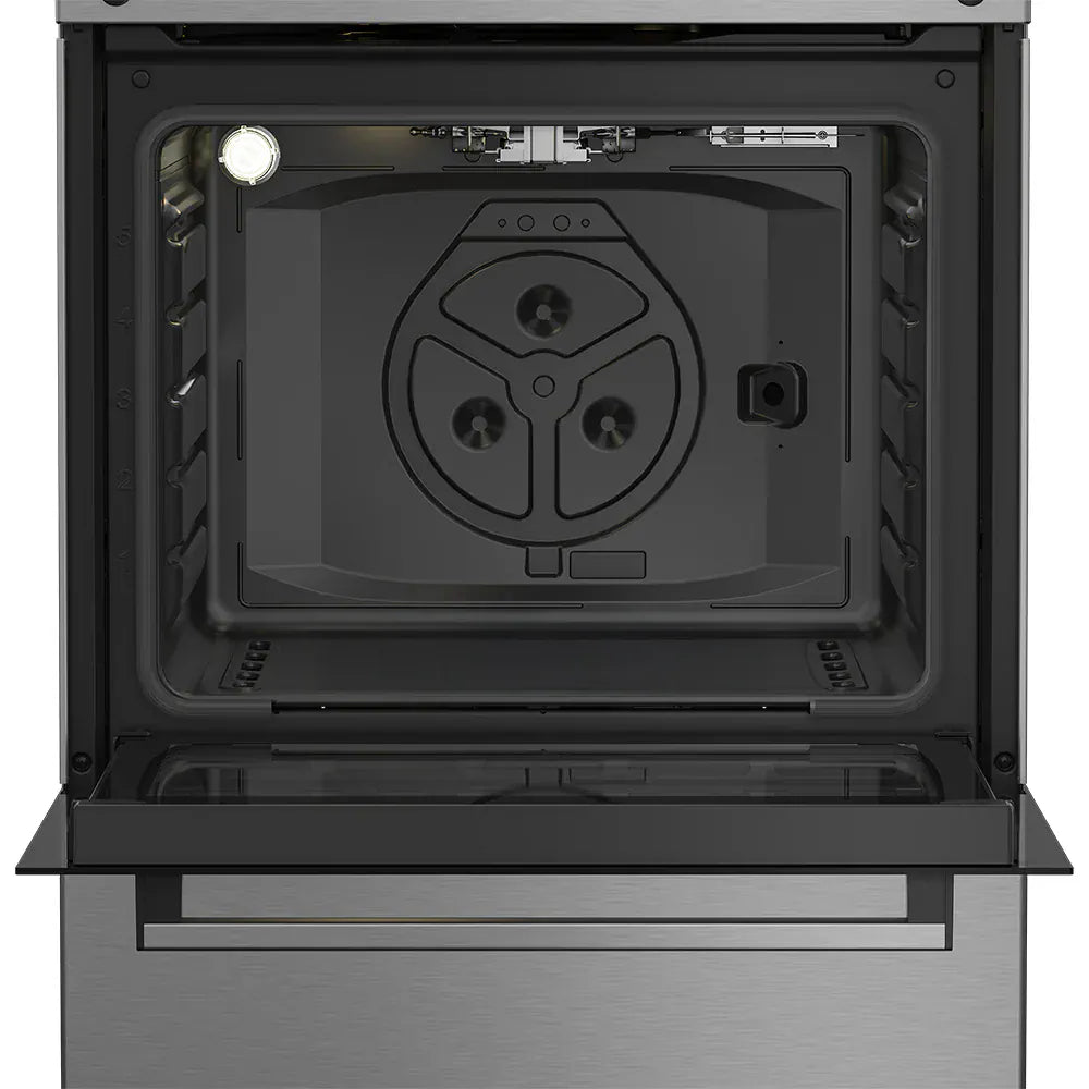 Beko Aragaz Aragaz Beko FBSHT62111GX | 4 Arzatoare, Aprindere Electrica, Grill, Rotisor, Inox, 60x60x85cm