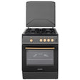 NobeLTek Cooking Aragaz Nobeltek, 60x60, plita si cuptor gaz, grill, aprindere electrica, iluminare cuptor, gratare din fonta, echipat cu diuze GPL, diuze GN de schimb, capac tabla, negru mat