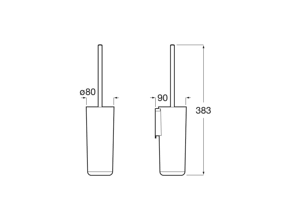 Roca Perie Set Perie WC Roca A817734C00 | Sonata, Perete, Metalic, Crom