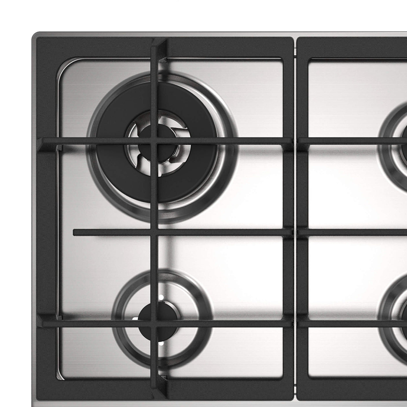 Master Kitchen Plită pe gaz Master Kitchen Edge 60 cm, inox, 4 arzătoare, grătare fontă, arzător Wok, aprindere integrată, sistem de siguranță