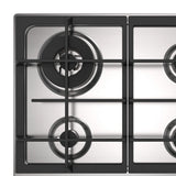 Master Kitchen Plită pe gaz Master Kitchen Edge 60 cm, inox, 4 arzătoare, grătare fontă, arzător Wok, aprindere integrată, sistem de siguranță
