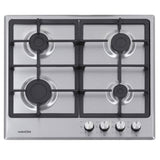 NobeLTek BI Plita incorporabila Inox, gaz, comenzi frontale, aprindere buton, inox, gratar fonta, Inox