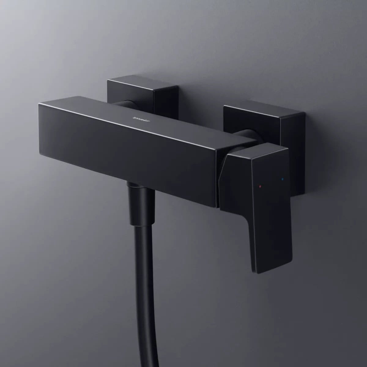Duravit Baterie dus Duravit, Manhattan single lever shower mixer exposed installation, monocomanda, aparenta, cartus ceramic, levier lateral, schwarz mat, negru mat