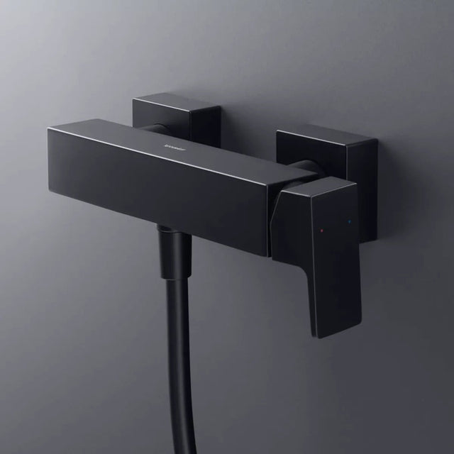 Duravit Baterie dus Duravit, Manhattan single lever shower mixer exposed installation, monocomanda, aparenta, cartus ceramic, levier lateral, schwarz mat, negru mat