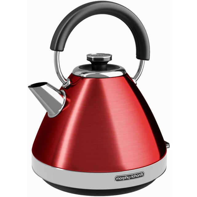 Morphy Richards Fierbator de apa Venture,Rosu, 1.5l, 3kW, gradatie transparenta, compartiment cablu, filtru anticalcar