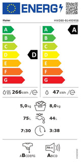 HAIER Masina de spalat rufe frontala cu uscator HAIER, 8/5 kg, 1400rpm, Clasa A/D, antracit