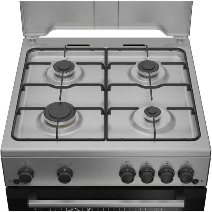 Beko Aragaz Aragaz Beko FBSHT62111GX | 4 Arzatoare, Aprindere Electrica, Grill, Rotisor, Inox, 60x60x85cm