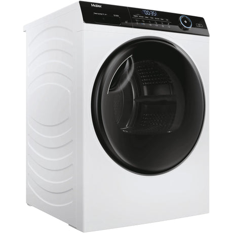 HAIER Uscator de rufe Haier, Pompa de caldura cu compresor inverter, 8kg,clasa A+++, WIFI-app hOn, 11 programe +app, alba - usa neagra