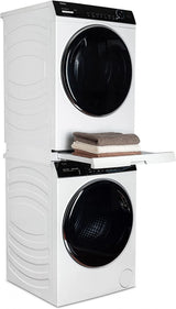 HAIER Kit suprapunere uscator si masina de spalat Haier, raft retractabil, adancime reglabila 47-62 cm, Alb