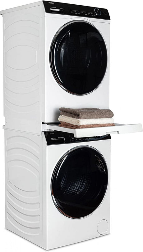 HAIER Kit suprapunere uscator si masina de spalat Haier, raft retractabil, adancime reglabila 47-62 cm, Alb