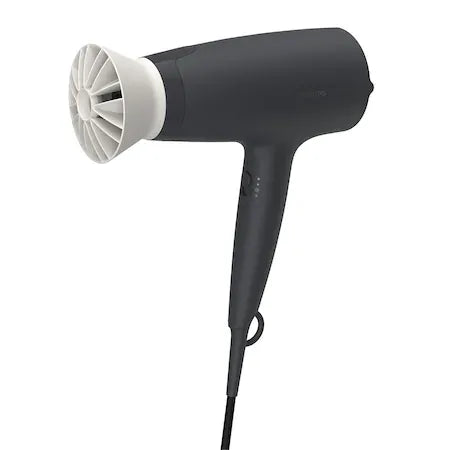 Philips Uscator de par Philips, 1600W, accesoriu Thermo Protect, 3 setari de viteza/temperatura, difuzor, Negru