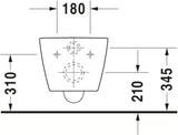 Duravit Vas wc + capac Duravit, Toilet-set,wm,ME by Starck,white rimless WD, Durafix, incl.s&c w.sc, suspendat, evacuare orizontala, cu capac (0020090000), soft close, alb