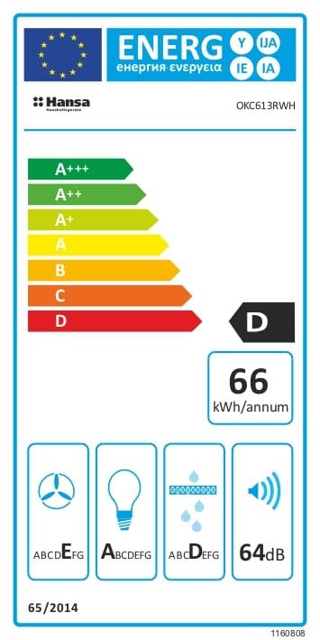 Hansa Hota semineu Hota Semineu Hansa OKC613RWH | 60cm, 403m3/h, 1 Motor, Bej