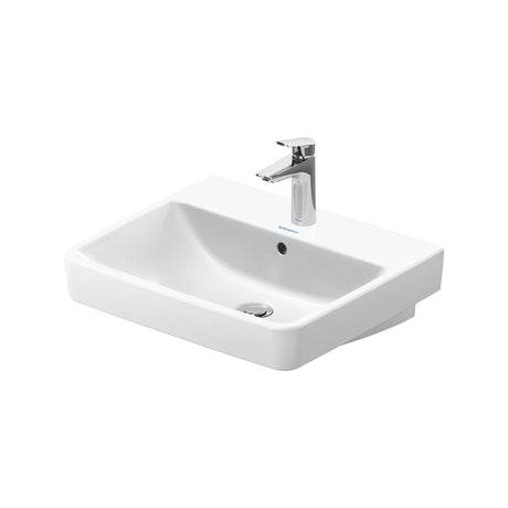 Duravit Lavoar Duravit, WB/FWB 550 mm Duravit No.1 white, w.OF,W.TP,1 TH,underneath glazed, montare pe perete, cu preaplin, gaura pt baterie, smalt pe interior, alb