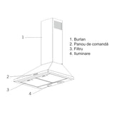 Samus Hota decorativa Hotă Decorativă Samus HS604DHR | 60cm, 400m³/h