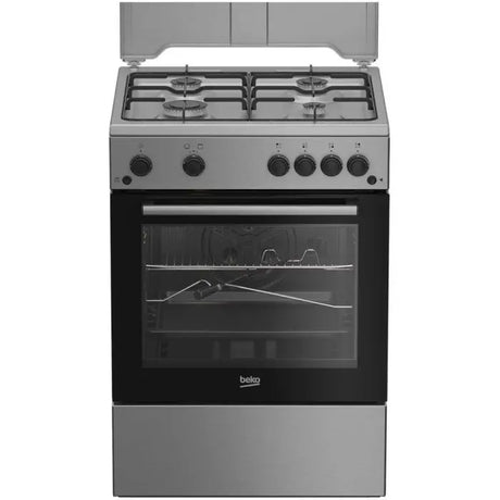Beko Aragaz Aragaz Beko FBSHT62111GX | 4 Arzatoare, Aprindere Electrica, Grill, Rotisor, Inox, 60x60x85cm