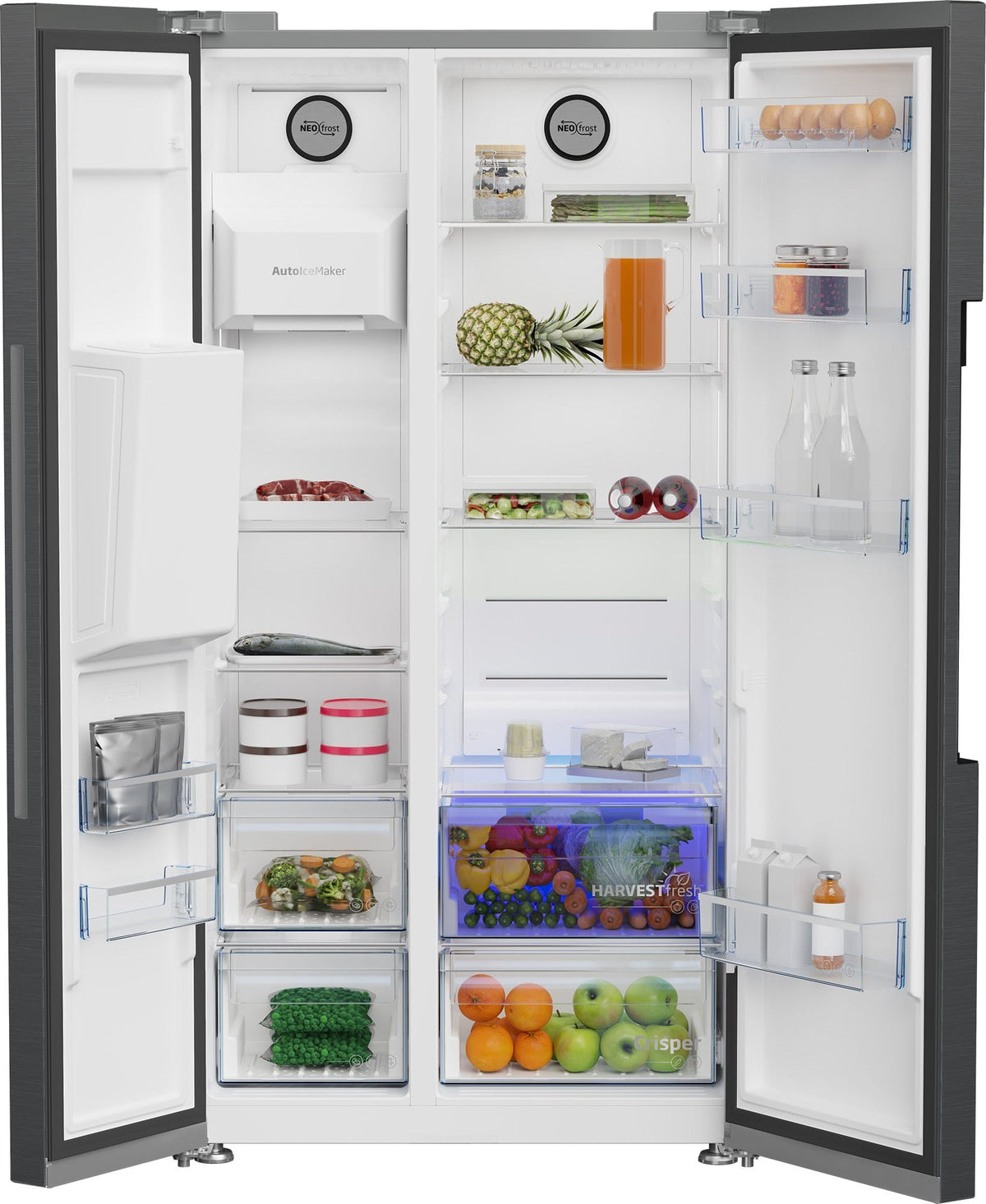 Beko Side by side Frigider Side by Side Beko GN162340XBRN | 571l, Clasa E, NoFrost, HarvestFresh