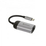 Adaptor USB-C la Ethernet Verbatim 49146 | Gigabit, 10cm, Negru