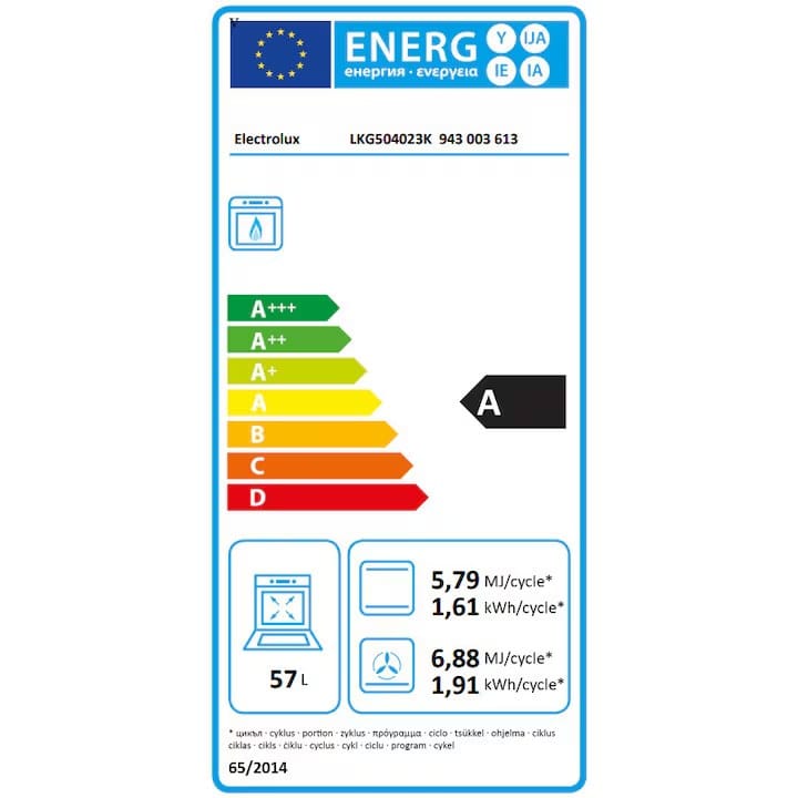 Electrolux Aragaz Aragaz Electrolux LKG504023K | 4 arzatoare, Gaz, L 50 cm, Grill