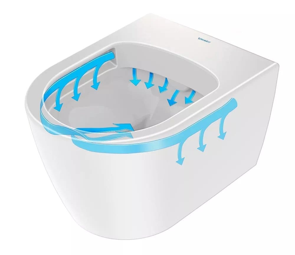 Duravit Vas wc Duravit, Toilet wm compact 480mm Soleil by Starck,white,rimless.,wd, Duraf. incl., suspendat, evacuare orizontala, fara capac (0026490000), alb