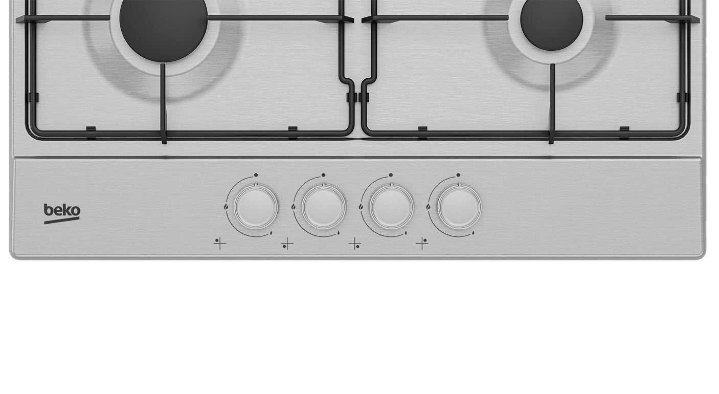 Beko Plita pe gaz Plita pe Gaz Beko HIAG64223SX | 60cm, 4 Arzatoare, Aprindere Integrata, Inox