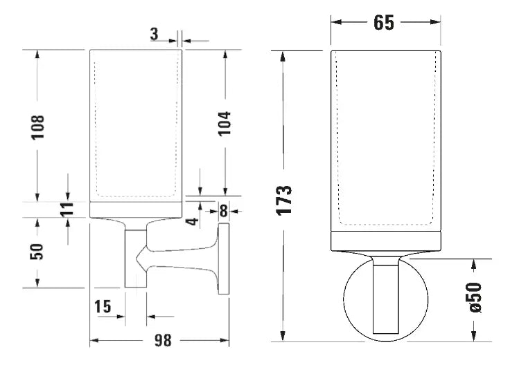 Duravit Pahar Suport Pahar Duravit Starck T 0099314600 | Perete, Sticla Mat, Metal Auriu
