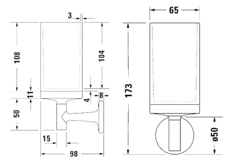 Duravit Pahar Suport Pahar Duravit Starck T 0099314600 | Perete, Sticla Mat, Metal Auriu