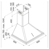 Hansa Hota semineu Hota Semineu Hansa OKC613RBH | 60cm, 403m3/h, 1 Motor, Negru
