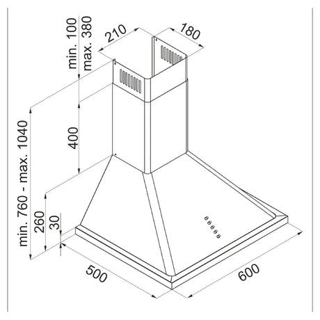 Hansa Hota semineu Hota Semineu Hansa OKC613RBH | 60cm, 403m3/h, 1 Motor, Negru