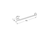 Roca Bara prosop Roca, Gama Classica,montare pe perete, 600x62x55, metalic, crom