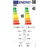 Beko Masina de spalat rufe Masina de spalat rufe cu uscator BEKO B5DFT59442M | 9kg spalare, 6kg uscare, 1400rpm, HomeWhiz, 60x60x84.5cm