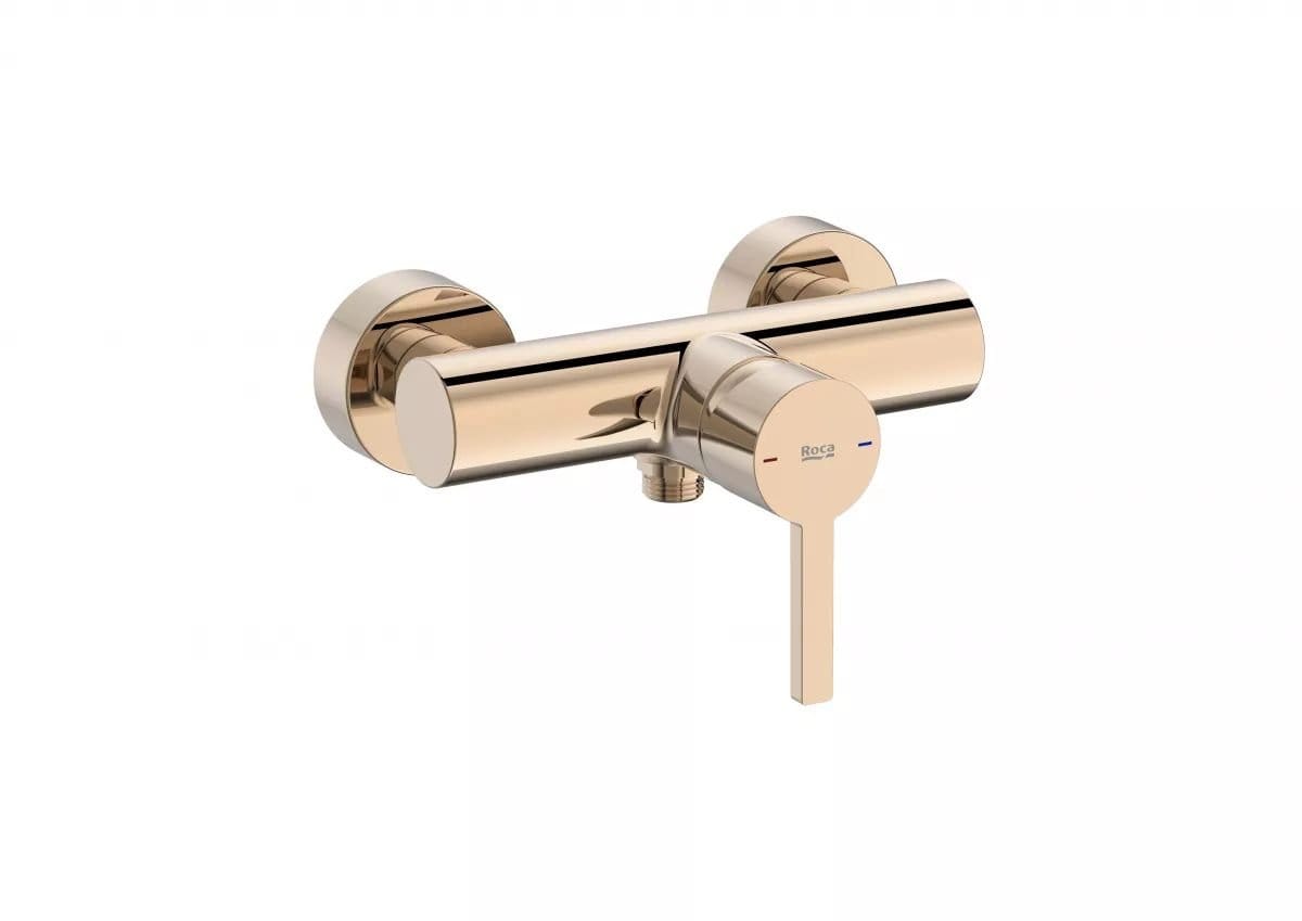 Roca Baterie dus Roca, Gama Naia, cartus ceramic, levier metalic, monocomanda,rose gold, auriu rose