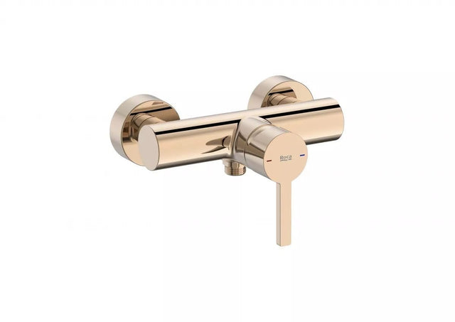 Roca Baterie dus Roca, Gama Naia, cartus ceramic, levier metalic, monocomanda,rose gold, auriu rose