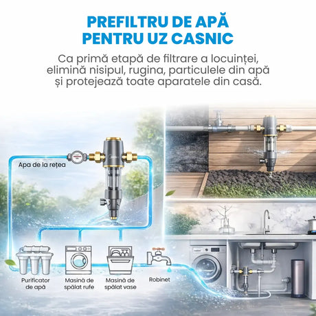 Midea Filtru apa Prefiltru Apa Midea QZBW20S-12 | 3T/H, Filtru Inox 316, 40 Microni